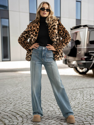 Ženska jakna bež-rjava OZONEE JS/61M8500/158