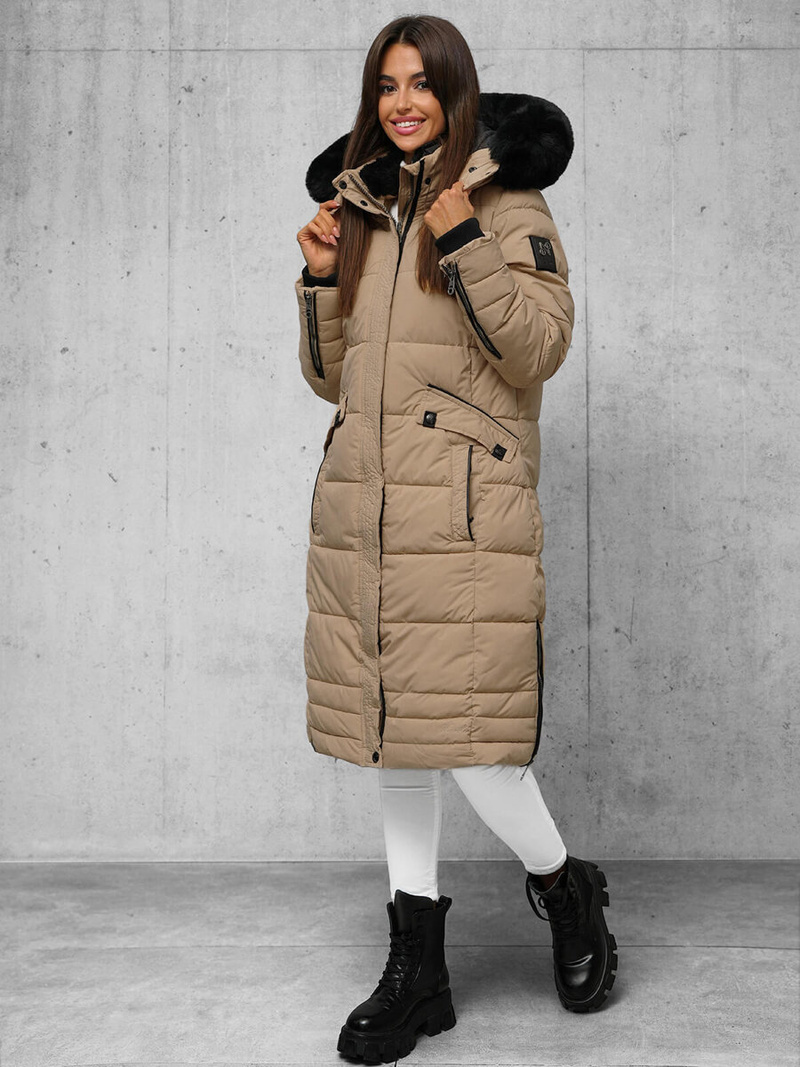 Ženska jakna temno bež OZONEE O/W377