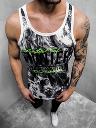 Moška majica brez rokavov bela OZONEE JS/SS11033Z