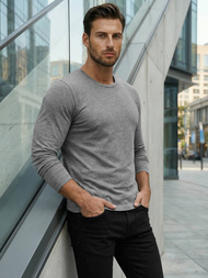 Moška majica z dolgimi rokavi grafitna OZONEE JS/2088Z