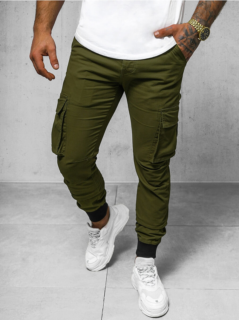 Moške Hlače Cargo Jogger zelene OZONEE NB/MP0208MVZ