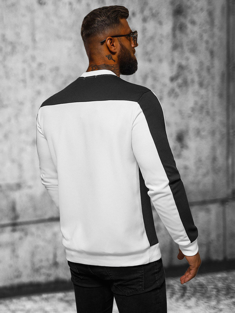 Moška jopa belo-črna OZONEE O/P2032