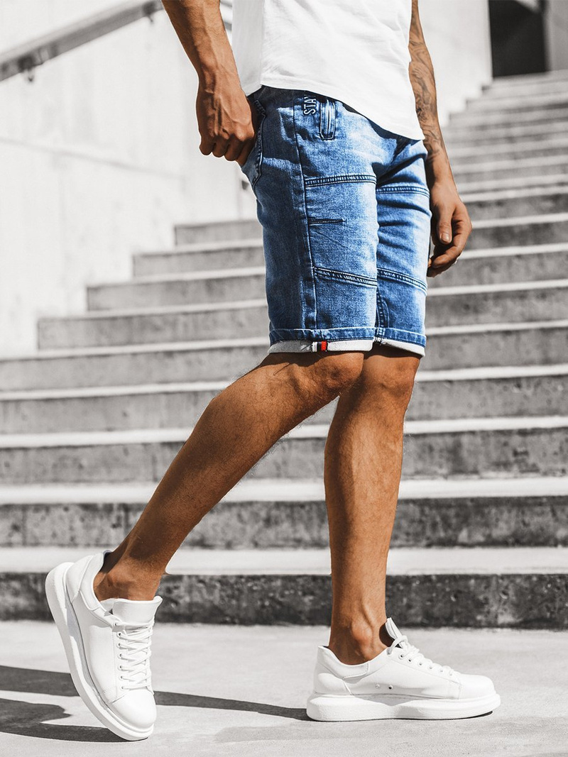 Moške kratke jeans hlače modre OZONEE RF/HY338