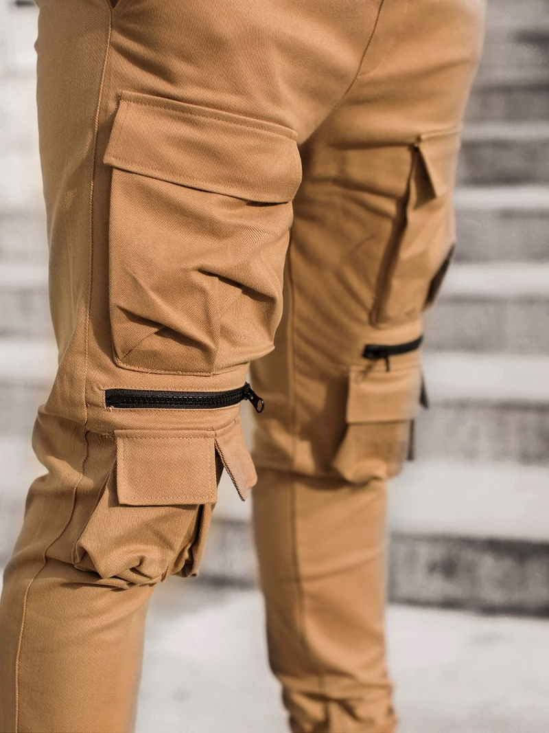 Moške hlače chino jogger camel OZONEE G/2787