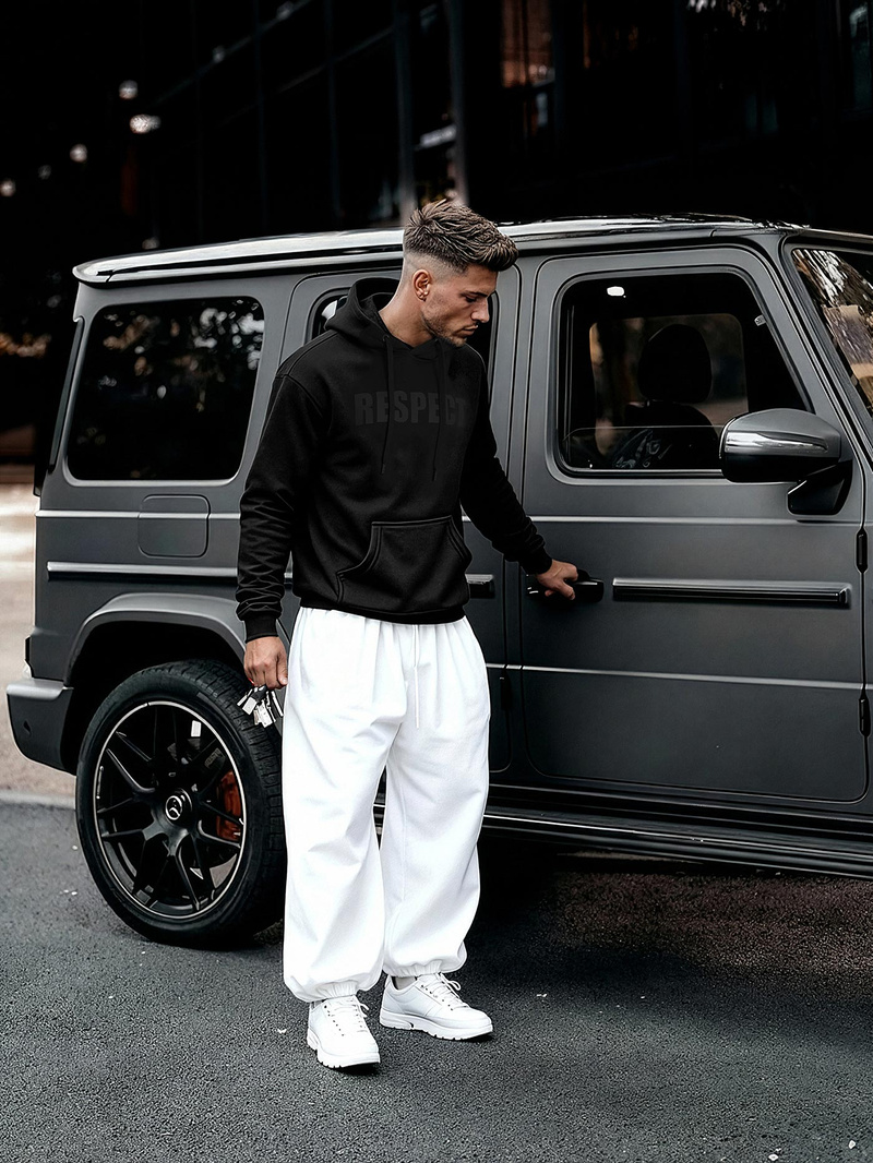 Moška jopa s kapuco črna OZONEE JS/8B1968/3