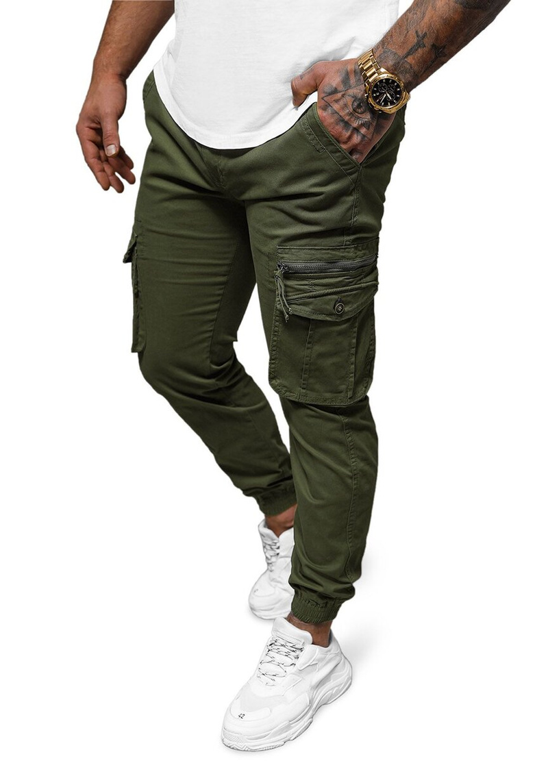 Moške Hlače Chino Jogger Zelene OZONEE NB/MP0201MV