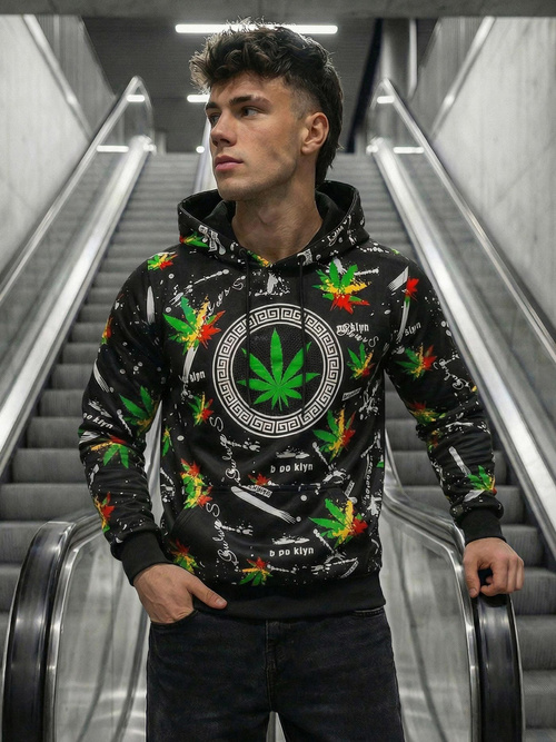 Moška jopa s kapuco črna OZONEE O/B269Z