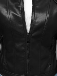 Ženska usnjena jakna črna OZONEE JS/11Z8127