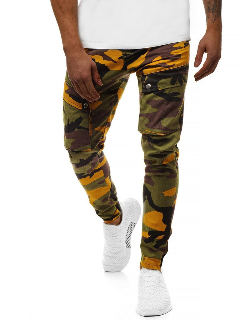 Moške hlače jogger rumene-kaki OZONEE A/1003