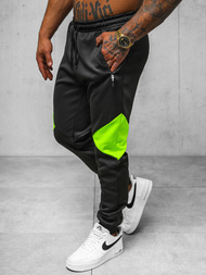 Moške športne hlače črno-zelene OZONEE JS/8K170