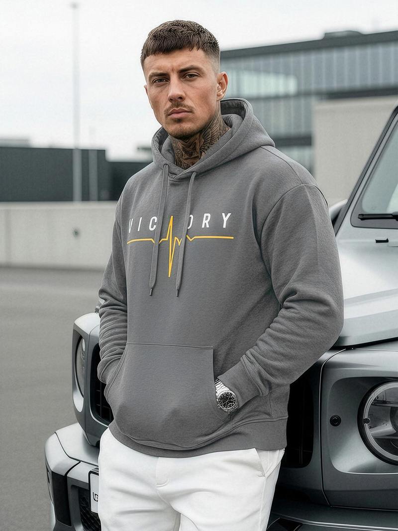 Moška jopa s kapuco grafitna OZONEE JS/8B1757/5