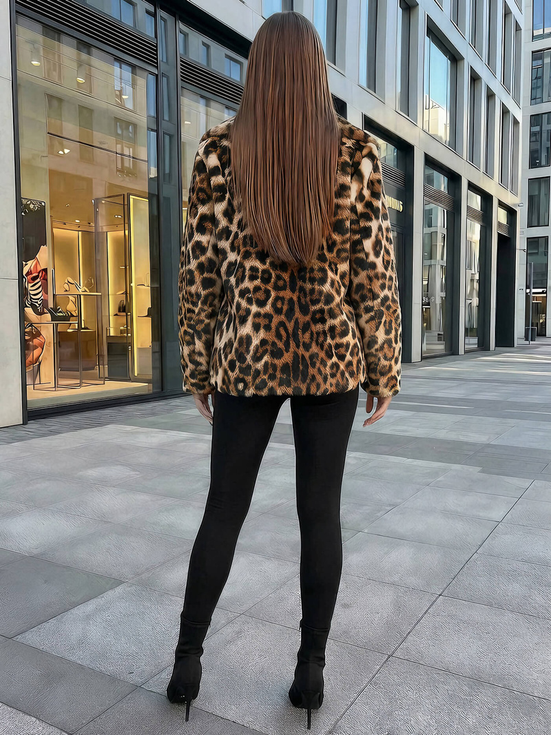 Ženska jakna bež-rjava OZONEE JS/61M8500/158Z