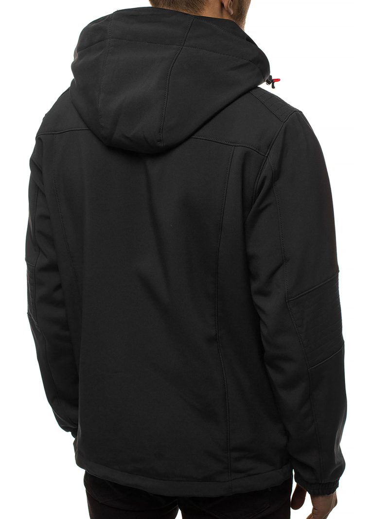 Moška softshell jakna s kapuco črno-oranžna OZONEE GE/12263Z