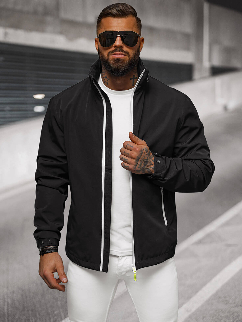 Moška softshell jakna s kapuco črna OZONEE JS/5M3105/392Z