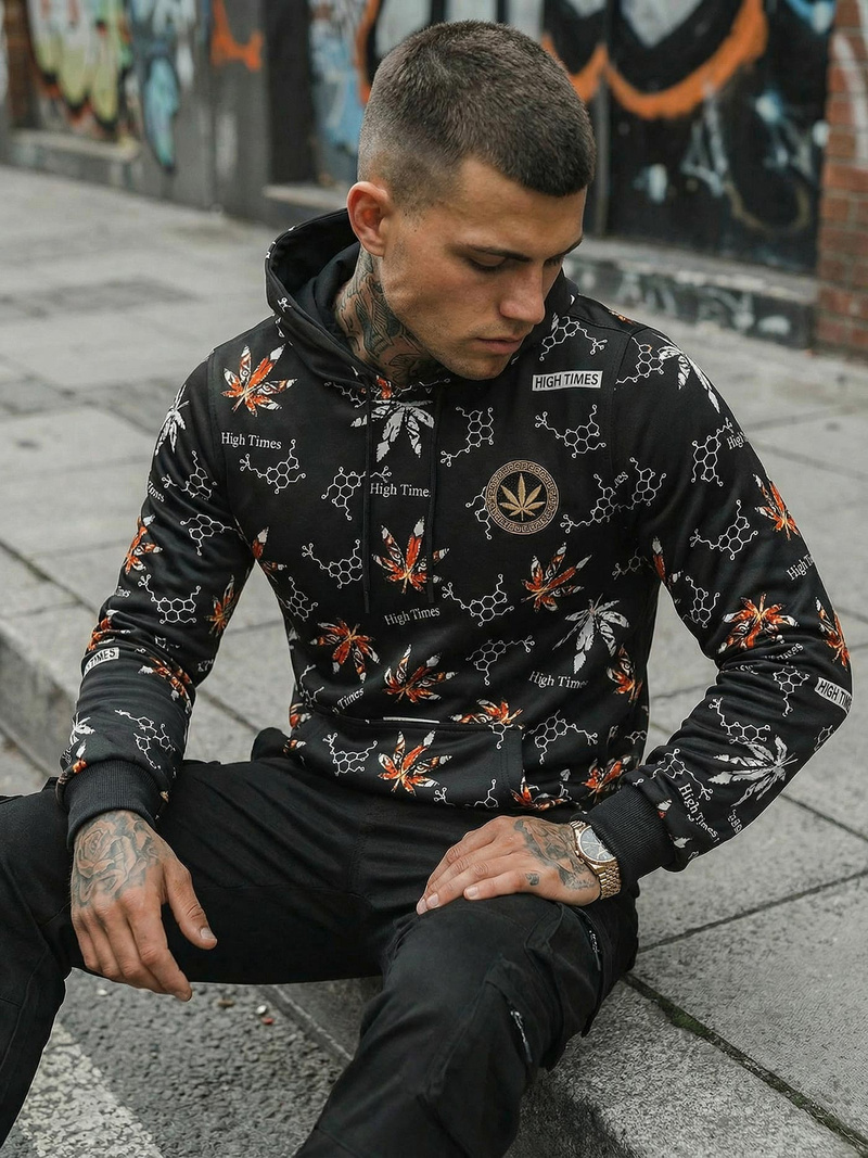 Moška jopa s kapuco črna OZONEE O/B266Z