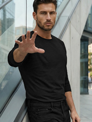 Moška majica z dolgimi rokavi črna OZONEE JS/2088Z