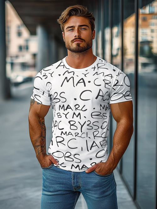 Moška Majica Beli OZONEE JS/8T1213/1Z
