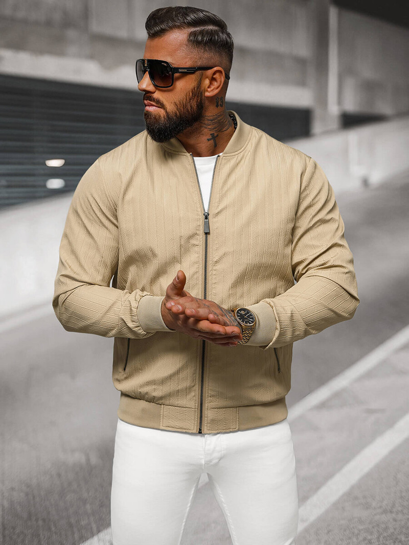 Moška prehodna jakna bež OZONEE O/7701