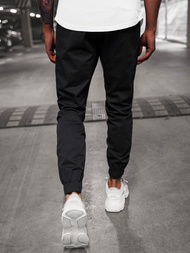 Moške hlače chino jogger črne OZONEE O/399