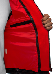 Moška usnjena jakna črno-rdeča OZONEE N/6129Z