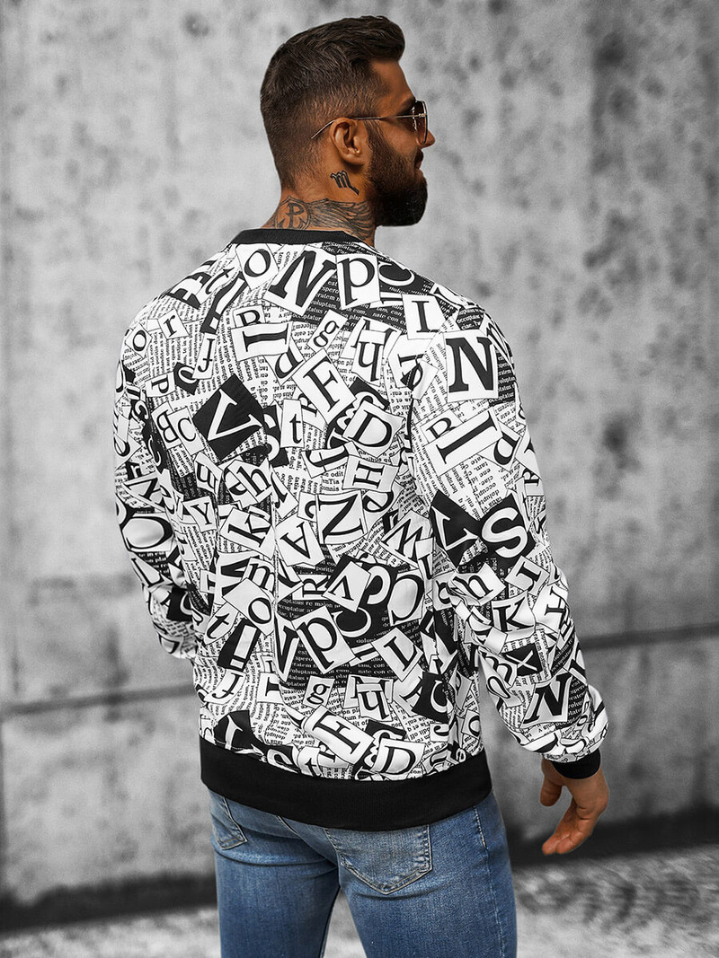 Moška jopa belo-črna OZONEE JS/8B1135/1