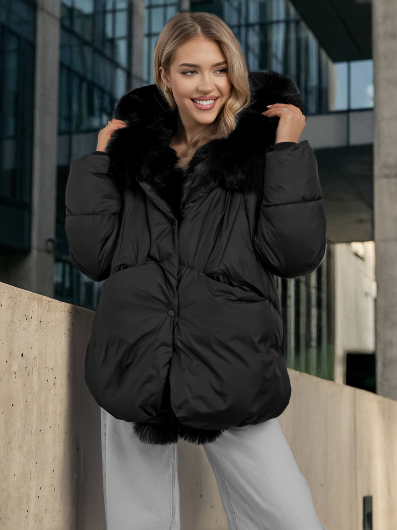 Ženska jakna črna OZONEE O/16M9179/392Z