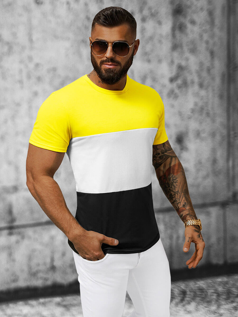 Moška navadna majica rumen OZONEE JS/8T90/1Z