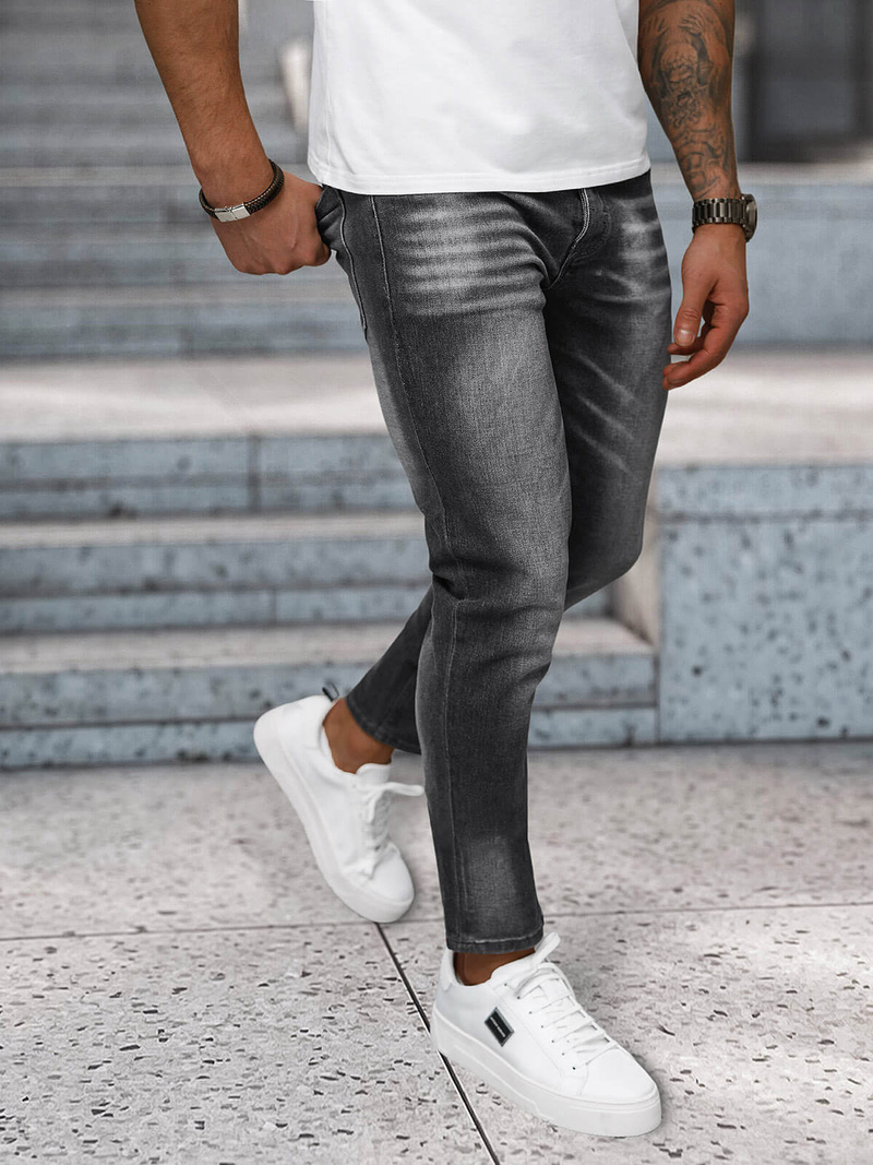 Moške kavbojke grafitne OZONEE NB/MP0199GS