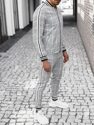 Komplet moški - jakna in hlače chino sivi OZONEE DJ/5548