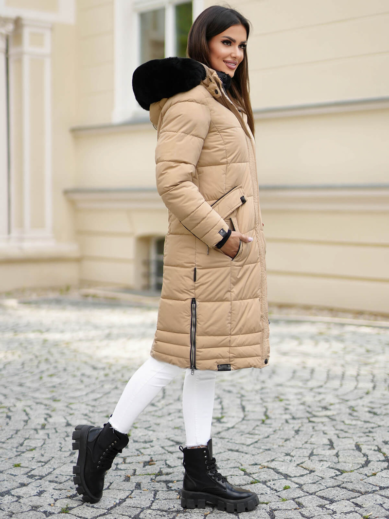 Ženska jakna bež OZONEE O/W377Z