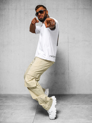 Moške Hlače Bež OZONEE O/G3016Z