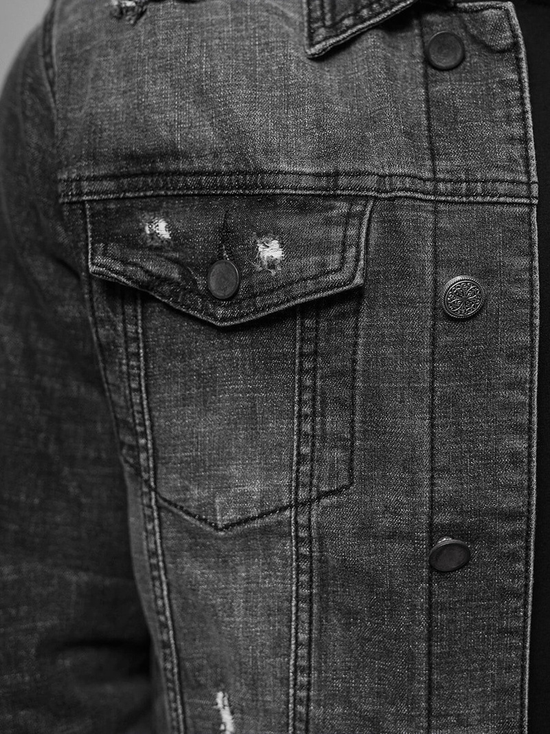 Moška jeans jakna črna OZONEE NB/MJ515N