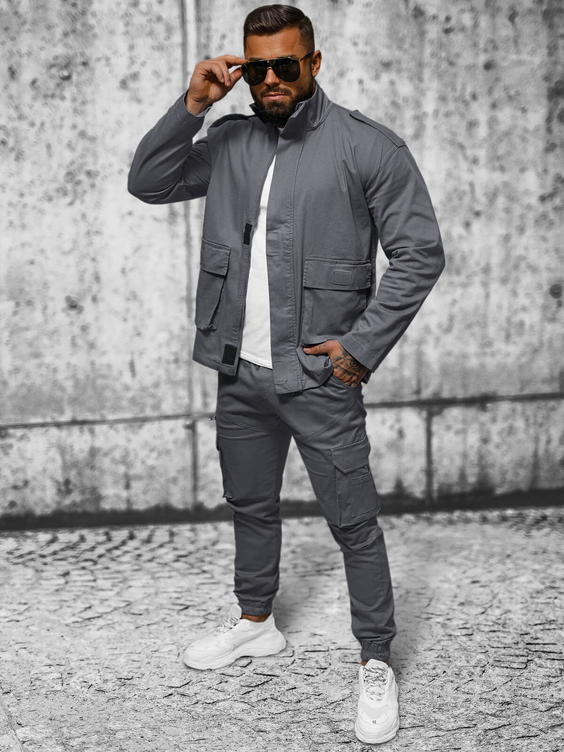 Moška prehodna jakna grafitna OZONEE O/G3035