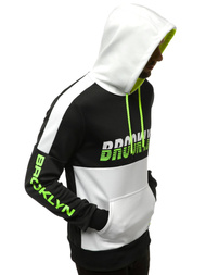 Moška jopa s kapuco črno-bela OZONEE JS/DD20127