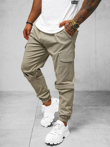Moške Hlače Chino Jogger Bež OZONEE O/G3014Z