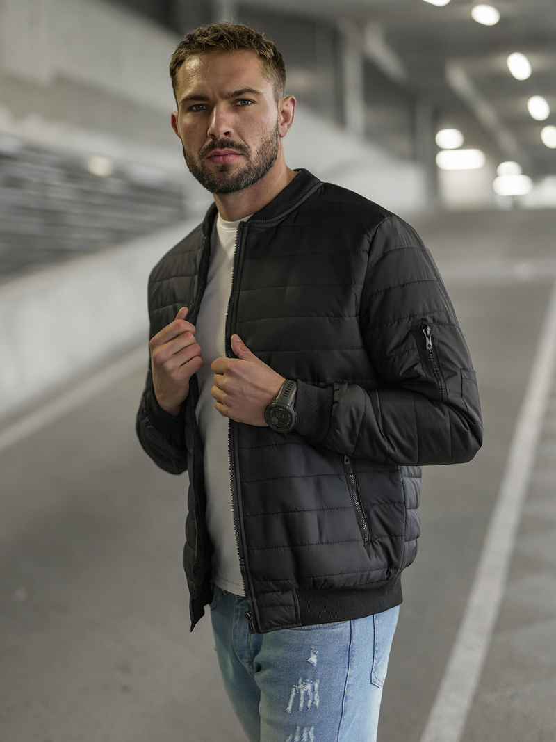 Moška jakna črna OZONEE JS/8M985/392Z