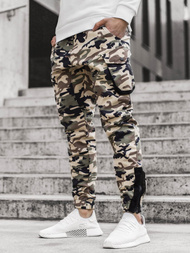 Moške hlače jogger bež-maskirne OZONEE A/705