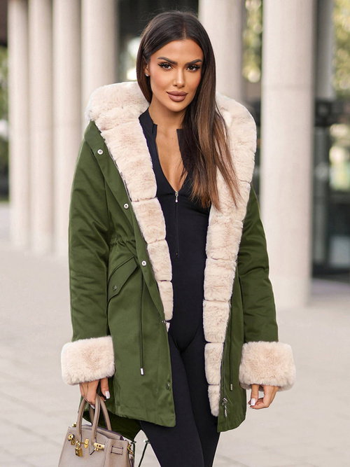 Ženska zimska jakna zelena OZONEE JS/M763/136Z