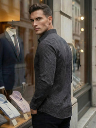 Moška srajca črna OZONEE V/V184Z