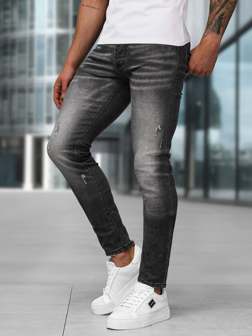 Moške Kavbojke Črne OZONEE NB/MP0070NZ