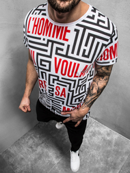 Moška majica bela OZONEE JS/KS2020Z