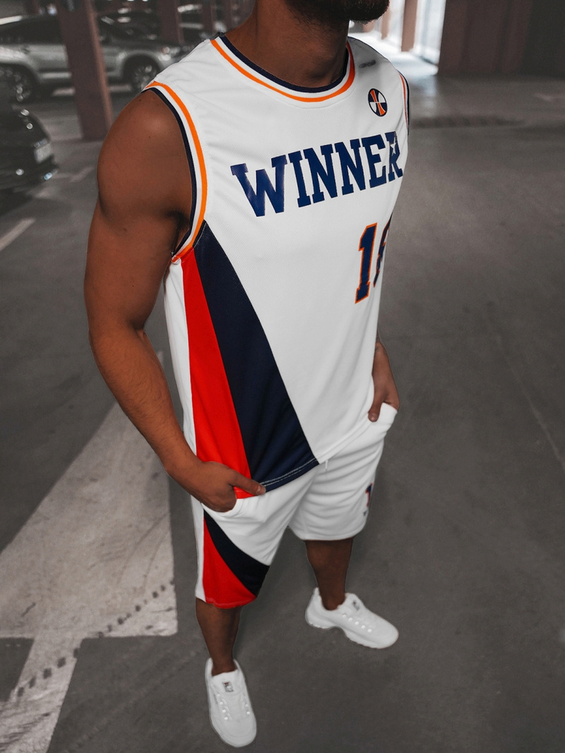 Moški košarkarski komplet beli OZONEE JS/68C10167Z