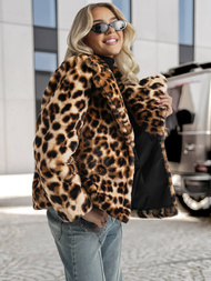 Ženska jakna bež-rjava OZONEE JS/61M8500/158