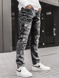 Moške kavbojke jogger grafitne OZONEE V/19194