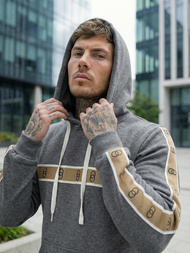 Moška jopa s kapuco grafitna OZONEE JS/8B1729/5Z