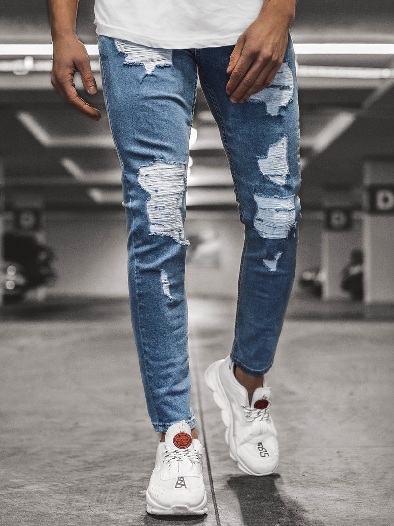 Moške kavbojke jogger modre OZONEE DP/543