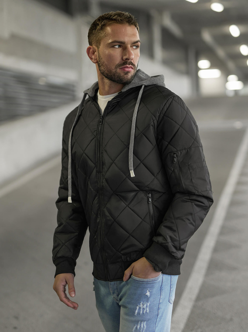 Moška jakna črna OZONEE JS/8M986/392Z