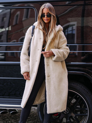 Ženska krznena zimska jakna bež OZONEE JS/11Z8250