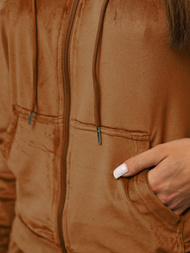 Ženski trenirka iz velurja camel OZONEE JS/8C1176/33Z