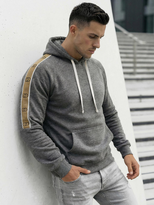 Moška jopa s kapuco grafitna OZONEE JS/8B1730/5Z